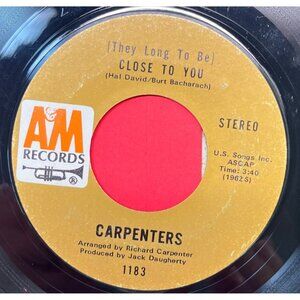 Carpenters Close to You / I Kept on Loving You 45 Pop Vinyl A&M 1183